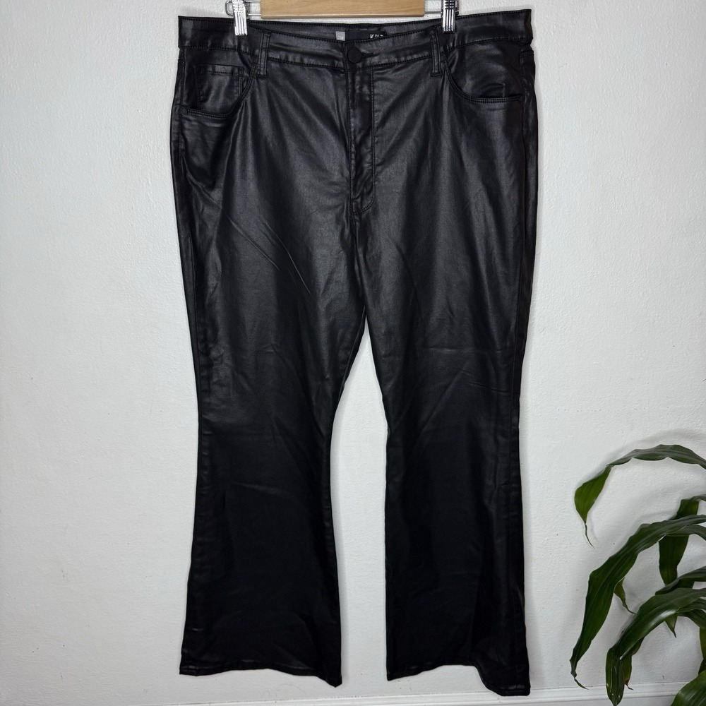 Kut From The Kloth Ana High Rise Fab Ab Flare Faux Leather Pants Women's 20W